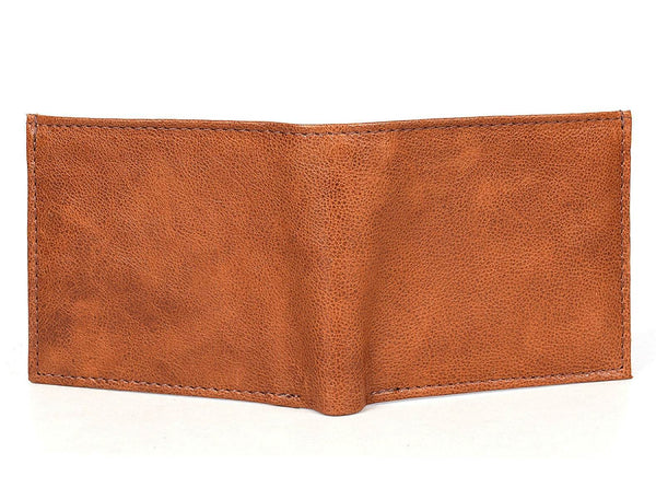 Cuenca Leather Bifold Mens Wallet - Chestnut - Aaron Leather Goods