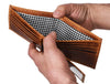 Cuenca Leather Bifold Mens Wallet - Caramel Brown - Aaron Leather Goods