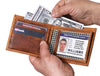 Cuenca Leather Bifold Mens Wallet - Caramel Brown - Aaron Leather Goods