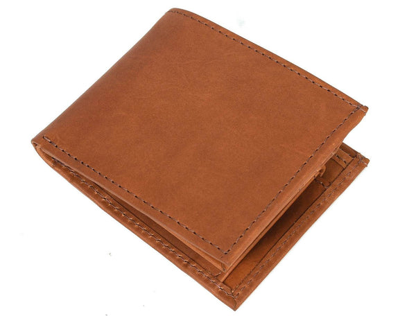 Telde Leather Bifold Mens Wallet - Caramel Brown - Aaron Leather Goods