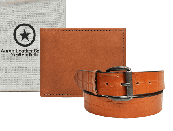 Tempe Leather Belt & Wallet Gift Combo - Aaron Leather Goods