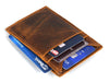 Sestao Leather Minimalist Money Clip Wallet - Caramel Brown - Aaron Leather Goods