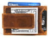Sestao Leather Minimalist Money Clip Wallet - Caramel Brown - Aaron Leather Goods