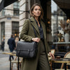 Madrid Leather Messenger Bag - Black - Aaron Leather Goods Inc