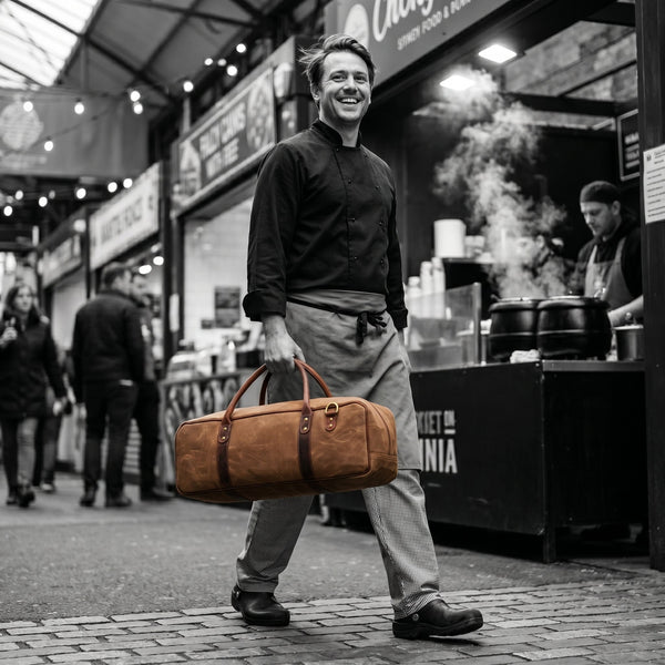 Malaga Canvas Knife Bag - Coffee - Aaron Leather Goods Inc