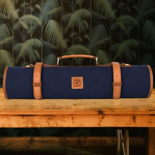 Malaga Canvas Knife Roll - Cobalt Blue - Aaron Leather Goods