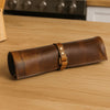 Malaga Leather Mini Knife Roll - Caramel - Aaron Leather Goods