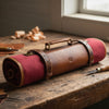 Marchena Canvas Knife Roll - Raspberry - Aaron Leather Goods