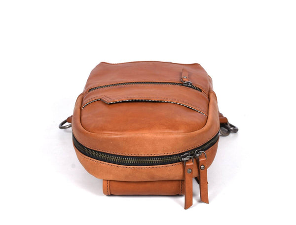 Oviedo Cross Body Bag - Caramel Brown - Aaron Leather Goods