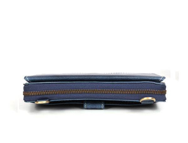 Memphis Hand Tooled Leather Clutch - Royal - Aaron Leather Goods Inc