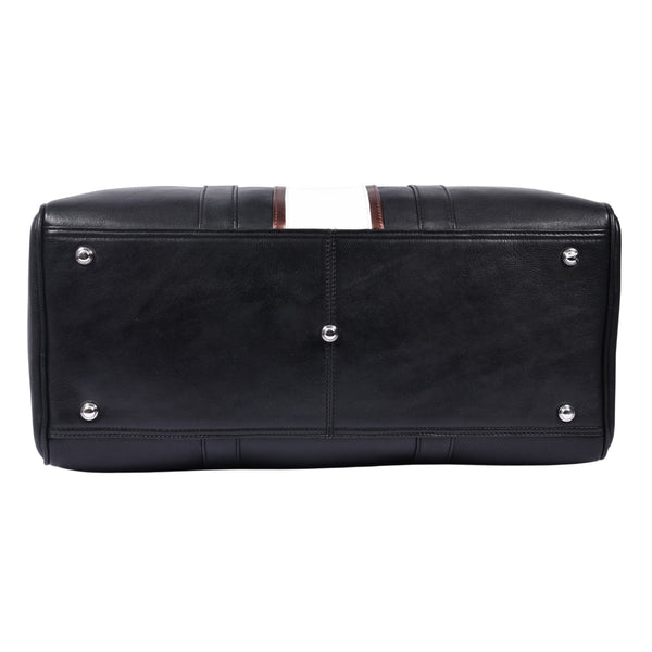 Minimalist Black Leather Weekender Duffle Bag - Aaron Leather Goods