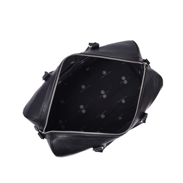 Minimalist Black Leather Weekender Duffle Bag - Aaron Leather Goods