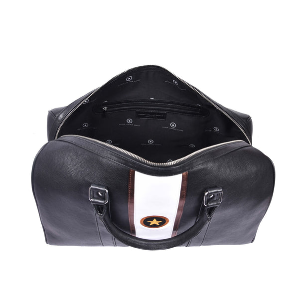 Minimalist Black Leather Weekender Duffle Bag - Aaron Leather Goods