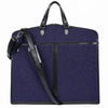 Navy Canvas & Black Leather Garment Bag - Aaron Leather Goods