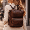 Oakland Leather Backpack - Walnut Brown - Aaron Leather Goods