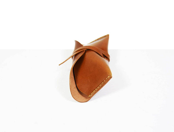 Nantes Leather Eyewear Case - Caramel Brown - Aaron Leather Goods