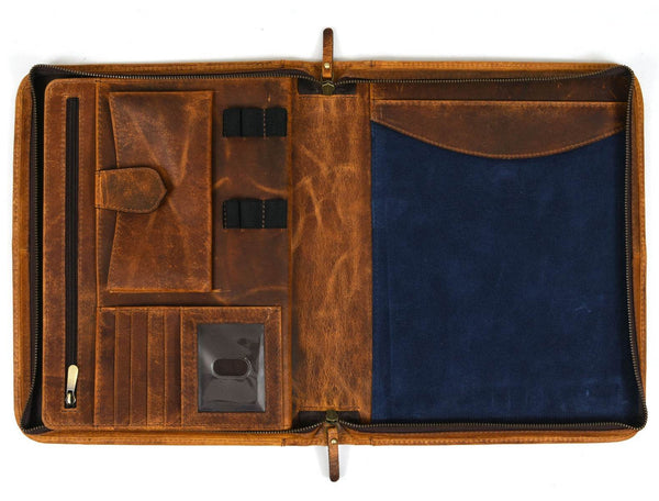 Asturias Leather Organizer - Caramel Brown - Aaron Leather Goods