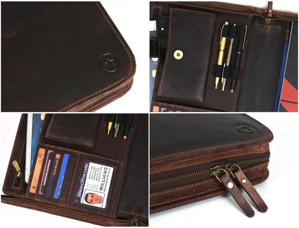 Asturias Leather Organizer - Walnut Brown - Aaron Leather Goods