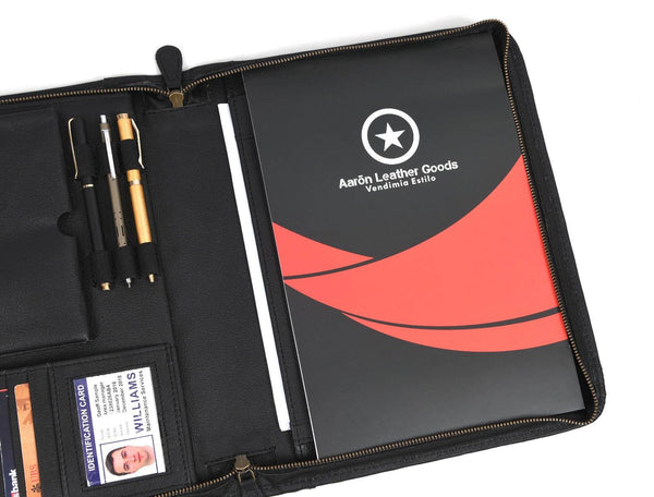 Austin Leather Organizer - Raven Black - Aaron Leather Goods
