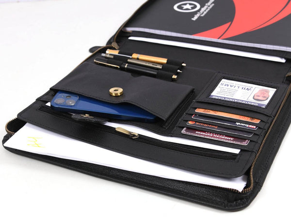 Austin Leather Organizer - Raven Black - Aaron Leather Goods