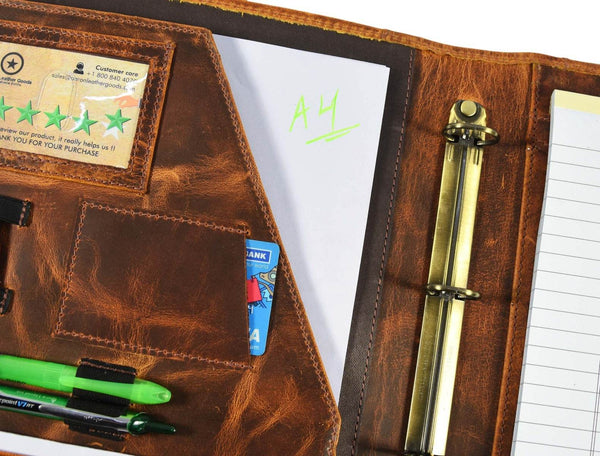 Burgos Leather Organizer - Caramel Brown - Aaron Leather Goods