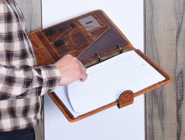 Burgos Leather Organizer - Caramel Brown - Aaron Leather Goods