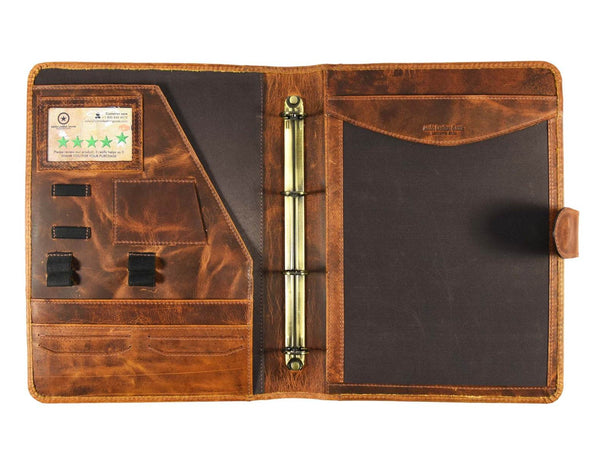 Burgos Leather Organizer - Caramel Brown - Aaron Leather Goods