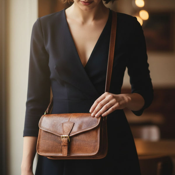 Ourense Leather Crossbody Bag - Gingerbread - Aaron Leather Goods