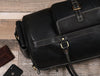 Pamplona Leather Duffle bag - Raven Black - Aaron Leather Goods Inc