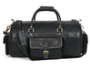 Pamplona Leather Duffle bag - Raven Black - Aaron Leather Goods Inc
