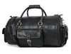 Pamplona Leather Duffle bag - Raven Black - Aaron Leather Goods Inc