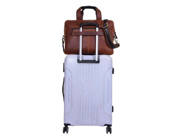 Brooklyn Leather Office Bag - Lux Tan - Aaron Leather Goods