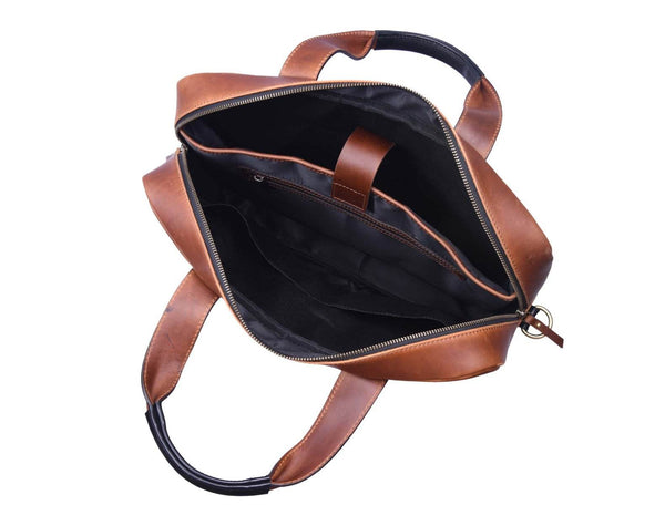 Brooklyn Leather Office Bag - Lux Tan - Aaron Leather Goods