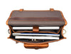 Ancona Leather Office Bag 15" - Caramel Brown - Aaron Leather Goods