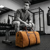 Pomona Leather Suede Weekender Bag - Brown - Aaron Leather Goods Inc