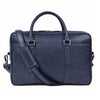 Premium Blue Leather Laptop Briefcase - Aaron Leather Goods