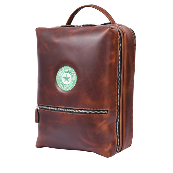 Premium Brown Leather Backpack for Work & Travel - Aaron Leather Goods