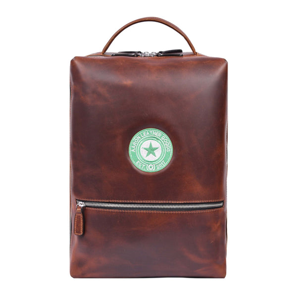 Premium Brown Leather Backpack for Work & Travel - Aaron Leather Goods