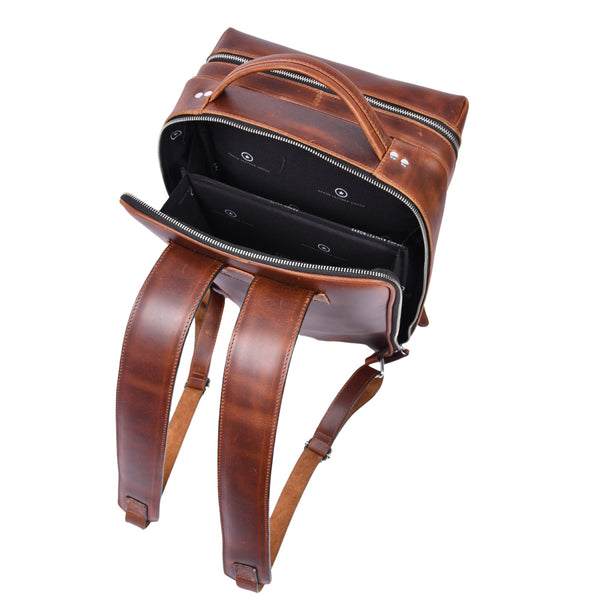 Premium Brown Leather Backpack for Work & Travel - Aaron Leather Goods
