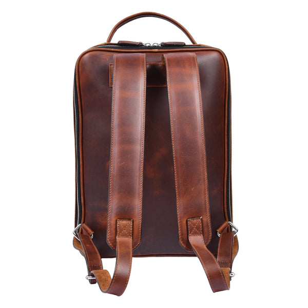 Premium Brown Leather Backpack for Work & Travel - Aaron Leather Goods