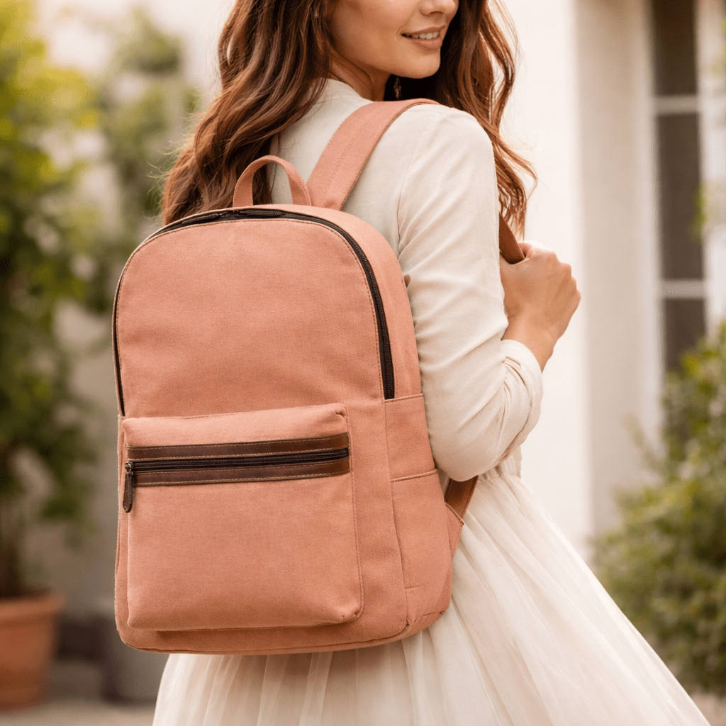 back to school leather backpacks Premium Canvas Backpack with Leather Detailing – Durable Travel, School & Work Bag for Men & Women