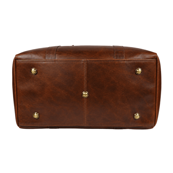 Premium Hard Wax Leather Duffle Bag for Travel & Weekender Use | 20.5 Inch Vintage Leather Holdall - Aaron Leather Goods Inc