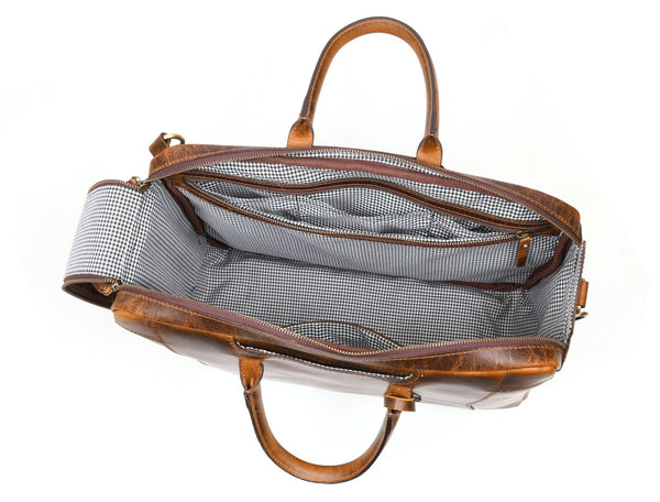 Premium Leather Briefcase Bag - Aaron Leather Goods Inc