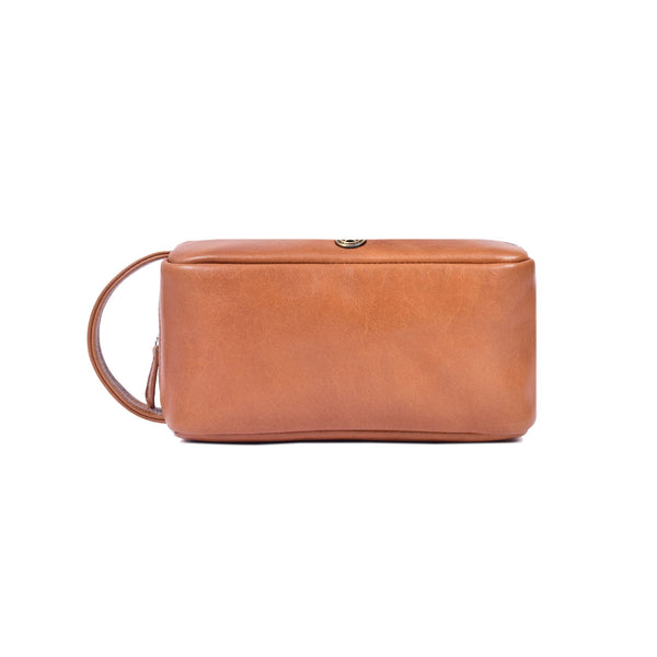 Premium Leather Canvas Wash Bag - Aaron Leather Goods