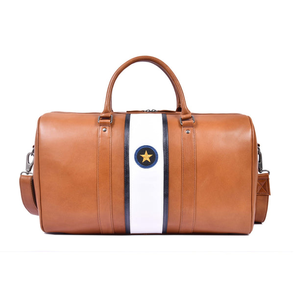 Premium Leather Classic Duffle Bag with Shoulder Strap for Travel & Gym - Aaron Leather Goods