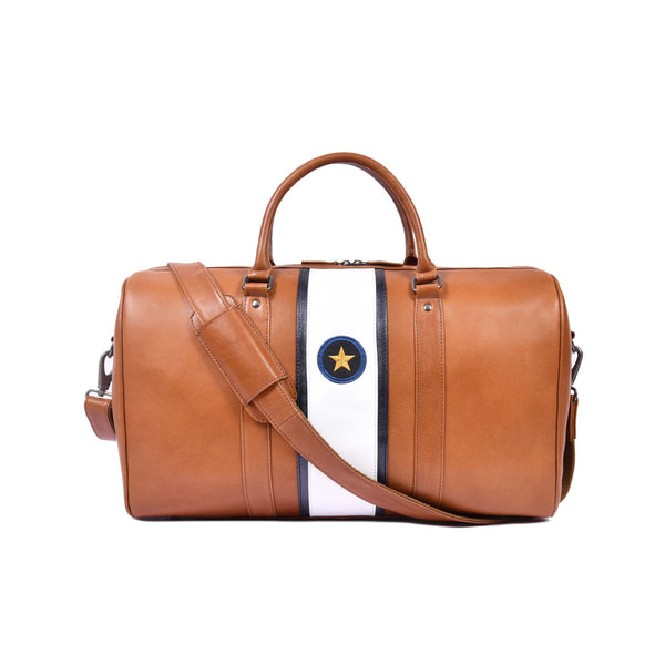 Premium Leather Classic Duffle Bag with Shoulder Strap for Travel & Gym - Aaron Leather Goods