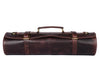 Premium Leather Knife Roll Bag with Handle – Handmade Tool Organizer Roll - Aaron Leather Goods Inc