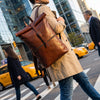 Rugged Leather Roll-Top Commuter Bag - Aaron Leather Goods Inc