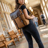 Rustic Rover Waxed Canvas Leather Backpack - Aaron Leather Goods Inc
