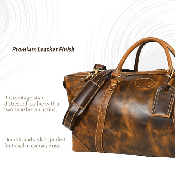 Vintage Leather Duffle Bag – LH-TB-161 - Aaron Leather Goods
